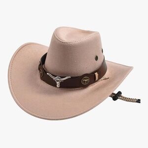 Verdusa Women's Wide Brim Cowboy Hat Western Cowgirl Hats with Belt Buckle